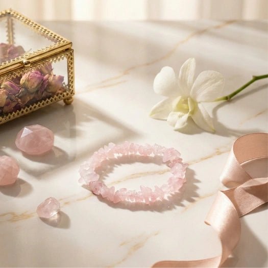 Rose Quartz Chip Bracelet - Aditya Kundali