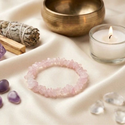 Rose Quartz Chip Bracelet - Aditya Kundali
