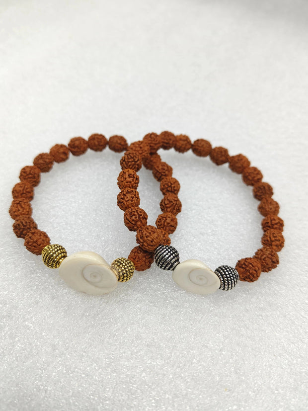 Rudraksha with Gomti Chakra Bracelet - Aditya Kundali