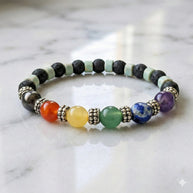 Seven Chakra With Lava Bracelet - Aditya Kundali