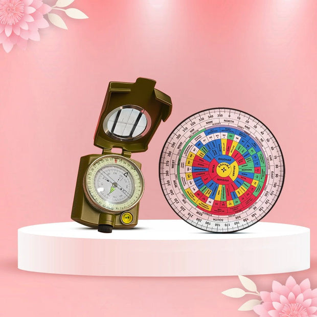 Vastu Chakra Map (6 Inch) + Oil-Filled Compass COMBO